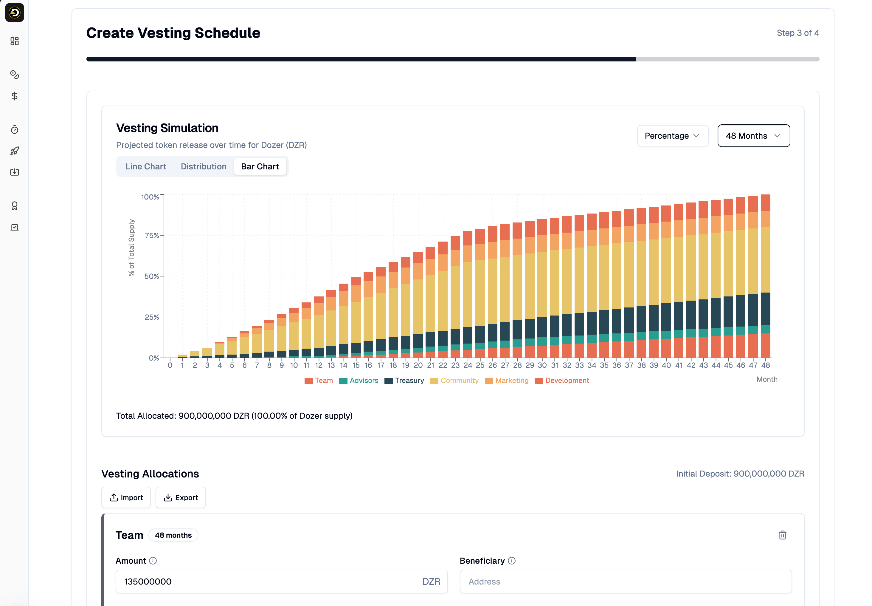 Dozer Protocol Vesting Dashboard